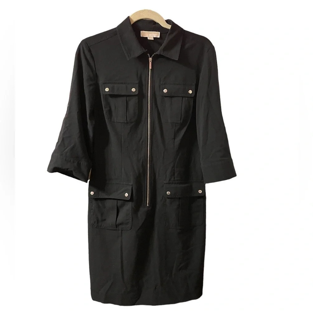 MICHAEL KORS ZIP FRONT UTILITY POCKET DRESS